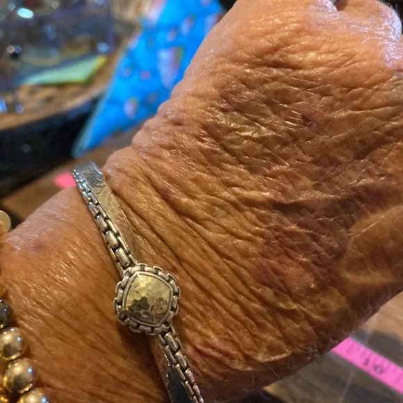 sterling silver and 14k cuff